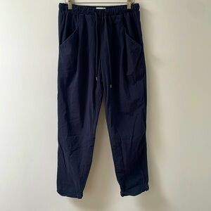 Oak + Fort dark blue/navy Joggers, cotton breathable summer pants, Sz S